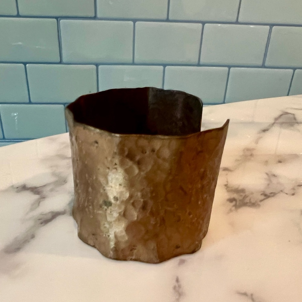 Weathered Hammered Bronze Cuff - image 3